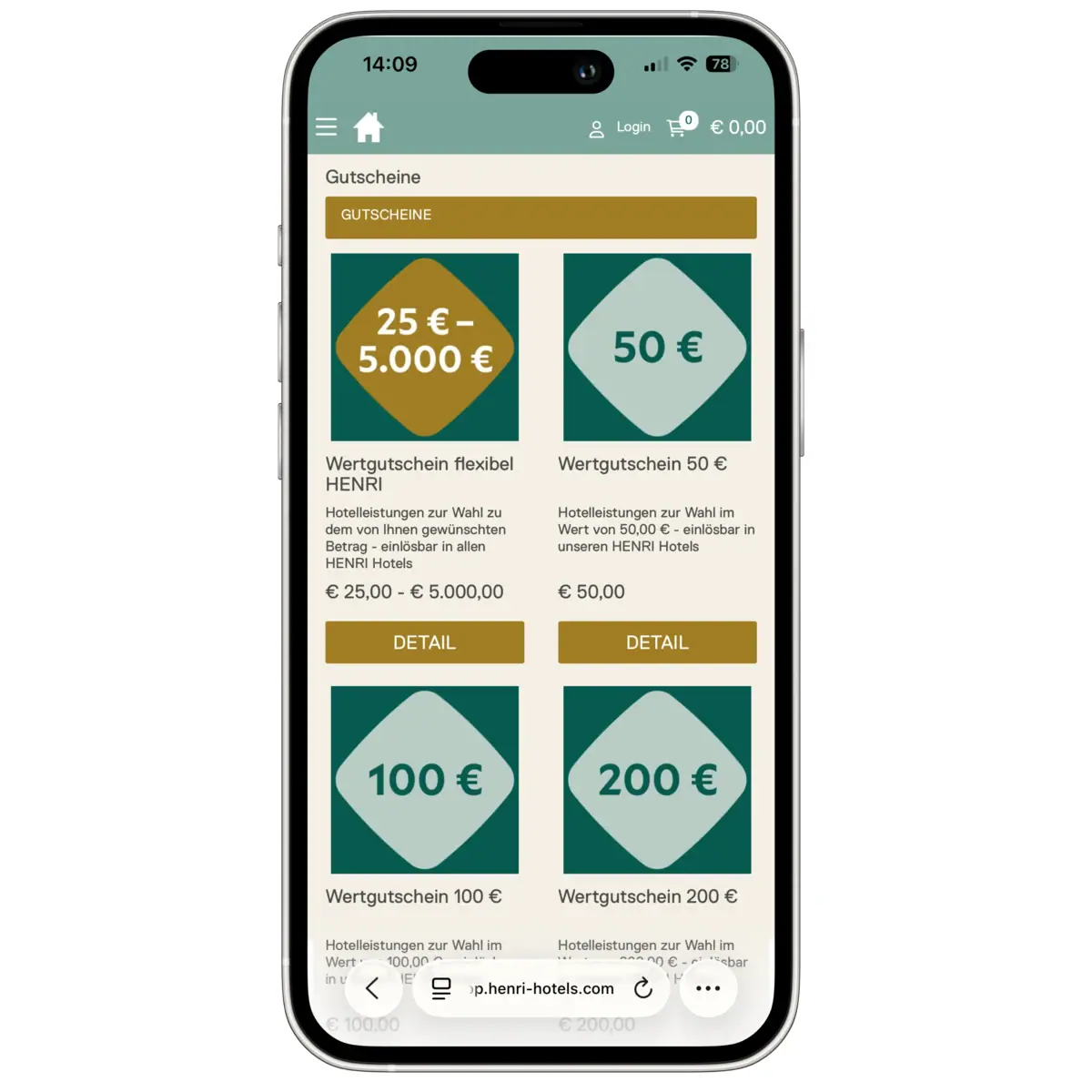 Een mobiele telefoon met een scherm waarop een prijslijst wordt weergegeven.