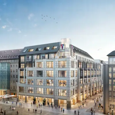 Hotel Leipzig Het buitenaanzicht van het toekomstige HENRI Hotel Leipzig.