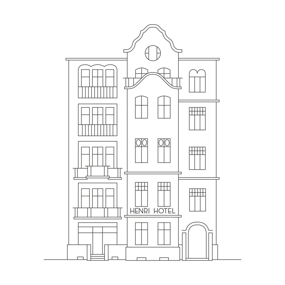 Illustratie vooraanzicht Henri Berlin