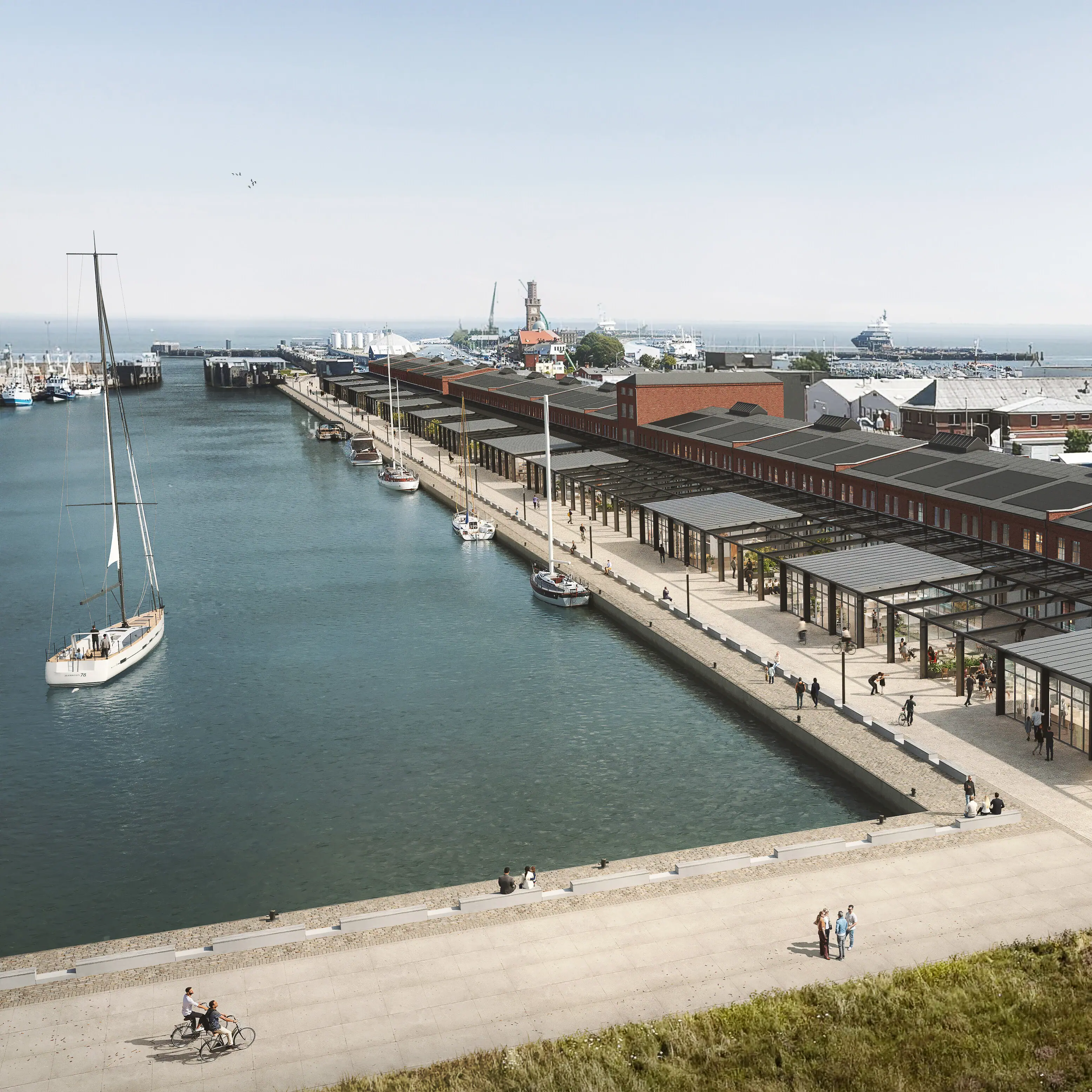 Rendering van de buitenkant van HENRI Cuxhaven.